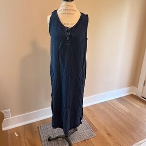 Natural Origins Women's Blue Tank Maxi Dress Size PL